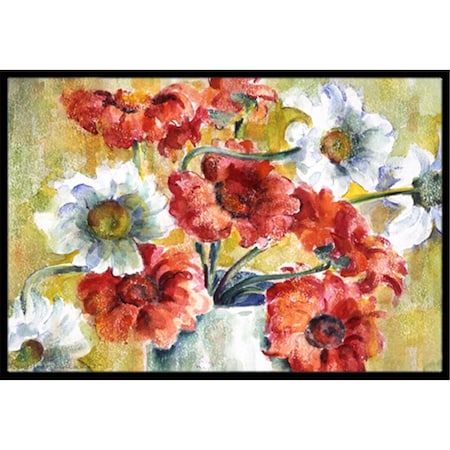 Jensendistributionservices Flowers by Fiona Goldbacher Indoor or Outdoor Mat, 18 x 27 MI2557542